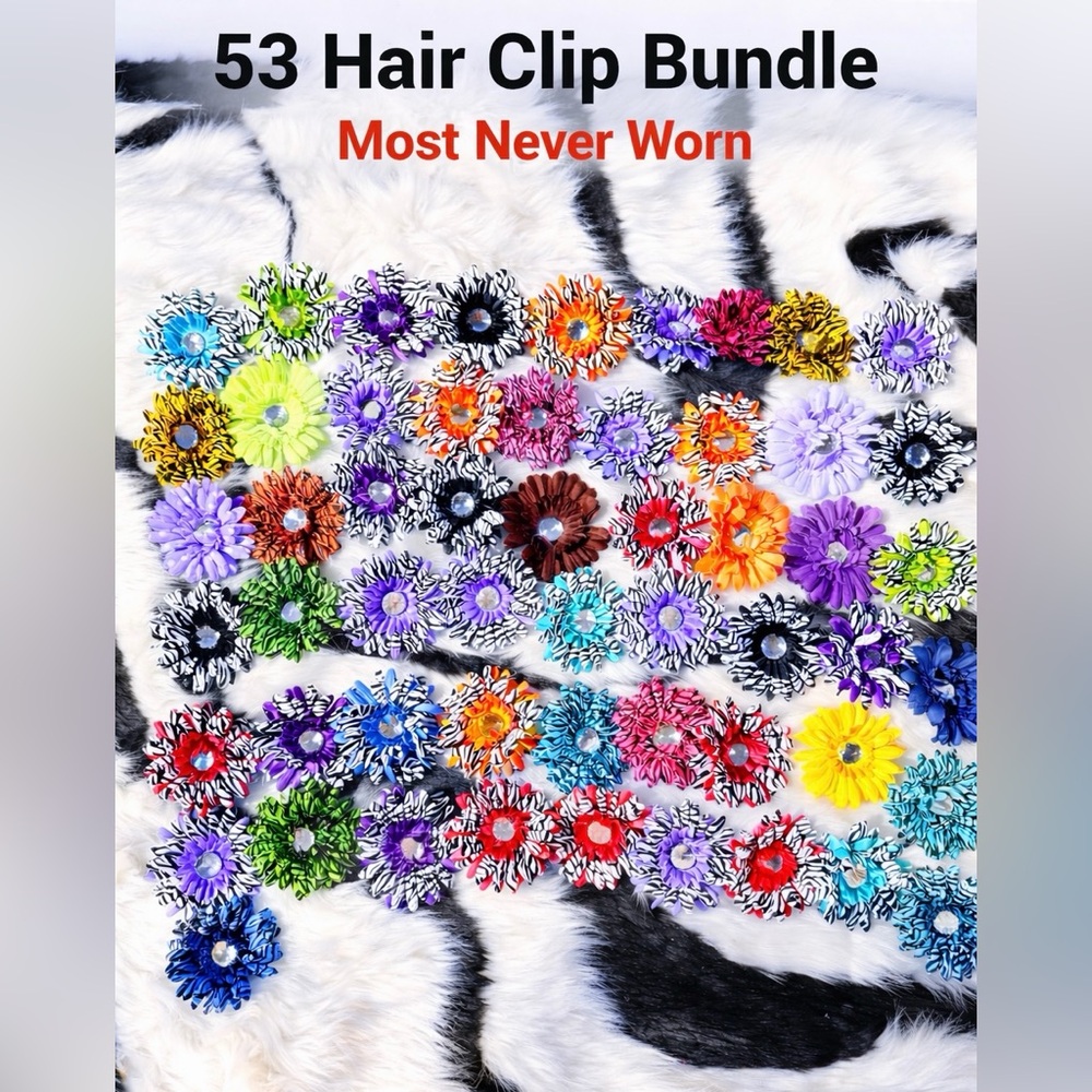 54 pieces ADORABLE Flower Hair Clip Bundle | Most Never Worn | app. 4x4” each